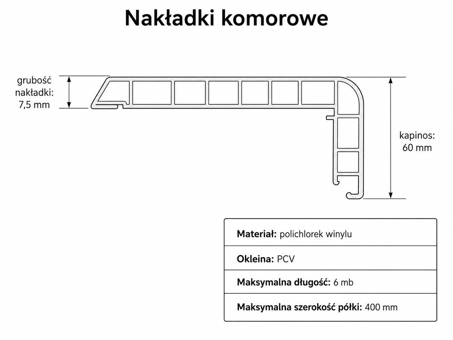 Nakładka komorowa - rysunek techniczny